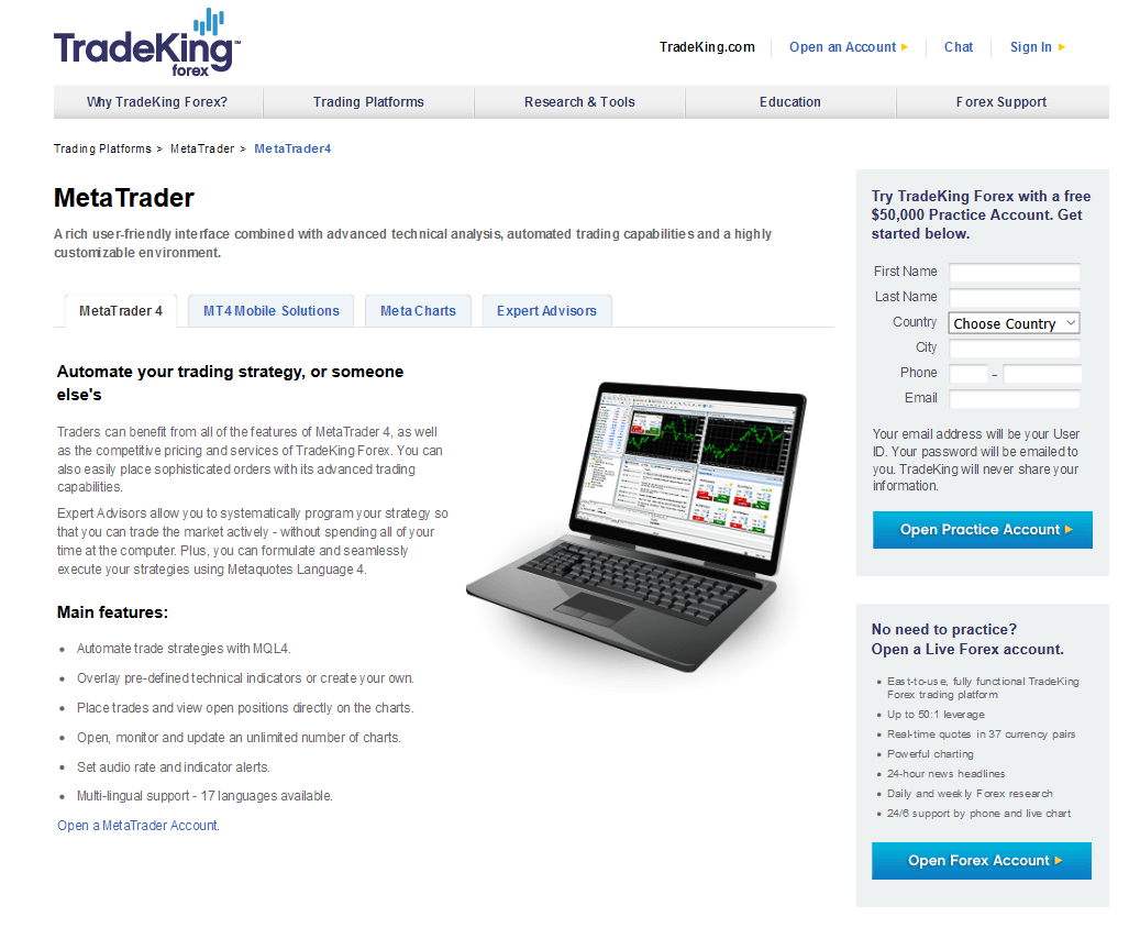 TradeKing Forex MetaTrader